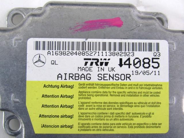 KIT AIRBAG KOMPLET OEM N. 31060 KIT AIRBAG COMPLETO ORIGINAL REZERVNI DEL MERCEDES CLASSE A W169 5P C169 3P R (05/2008 - 2012) BENZINA LETNIK 2011