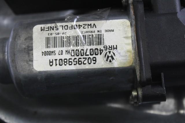 MEHANIZEM DVIGA SPREDNJIH STEKEL  OEM N. 16105 SISTEMA ALZACRISTALLO PORTA ANTERIORE ELETTR ORIGINAL REZERVNI DEL VOLKSWAGEN POLO 9N (10/2001 - 2005) DIESEL LETNIK 2002