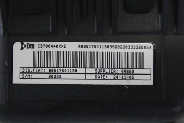 KIT AIRBAG KOMPLET OEM N. 18897 KIT AIRBAG COMPLETO ORIGINAL REZERVNI DEL FIAT GRANDE PUNTO 199 (2005 - 2012) BENZINA LETNIK 2006