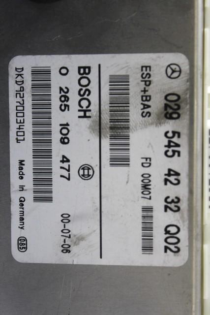 KONTROLA ESP ENOTA  OEM N. 295454232 ORIGINAL REZERVNI DEL MERCEDES CLASSE A W168 5P V168 3P 168.031 168.131 (1997 - 2000) DIESEL LETNIK 2000