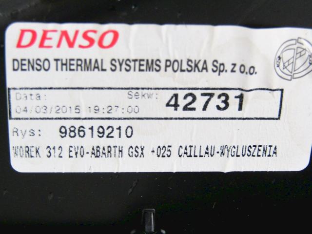 VENTILATOR  KABINE  OEM N. 77366208 ORIGINAL REZERVNI DEL FIAT 500 CINQUECENTO 312 MK3 (2007 - 2015) BENZINA/GPL LETNIK 2015