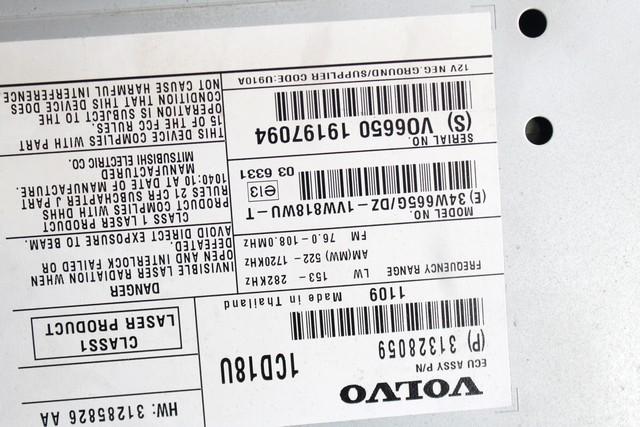 RADIO CD / OJACEVALNIK / IMETNIK HIFI OEM N. 31328059 ORIGINAL REZERVNI DEL VOLVO C30 533 (2006 - 2012)DIESEL LETNIK 2011