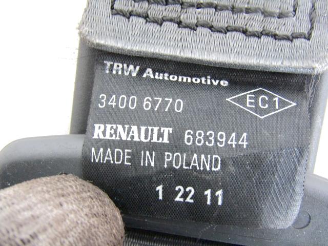 VARNOSTNI PAS OEM N. 8200683944 ORIGINAL REZERVNI DEL RENAULT CLIO BR0//1 CR0/1 KR0/1 MK3 R (05/2009 - 2013) BENZINA/GPL LETNIK 2011