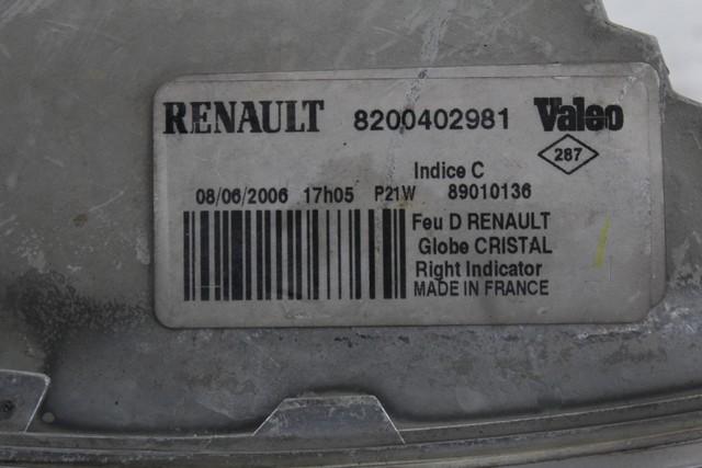 SPREDNJI INDIKATOR OEM N. 8200402981 ORIGINAL REZERVNI DEL RENAULT TRAFIC JL FL EL MK2 (2001 - 2014) DIESEL LETNIK 2006