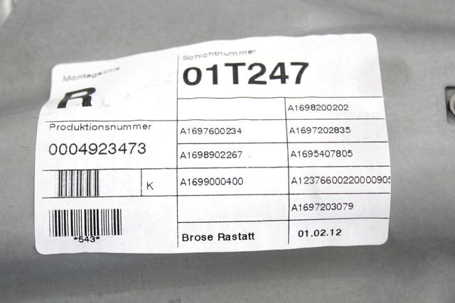 MEHANIZEM DVIGA SPREDNJIH STEKEL  OEM N. 31059 SISTEMA ALZACRISTALLO PORTA ANTERIORE ELETTR ORIGINAL REZERVNI DEL MERCEDES CLASSE A W169 5P C169 3P R (05/2008 - 2012) BENZINA LETNIK 2012