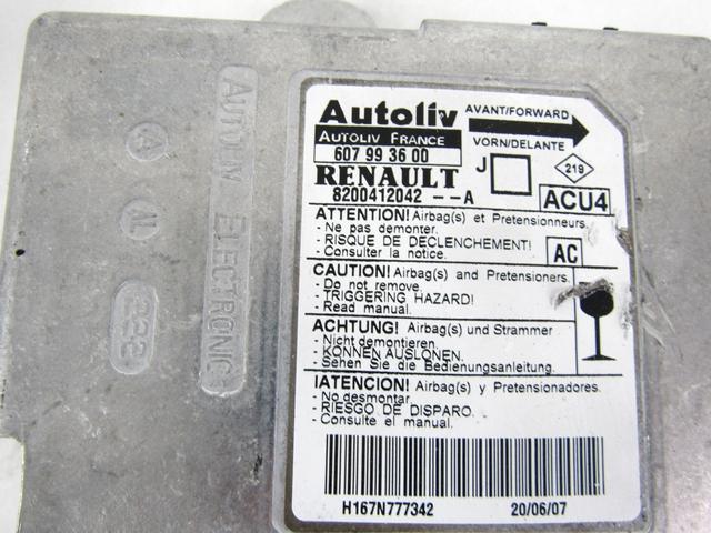 KIT AIRBAG KOMPLET OEM N. 28380 KIT AIRBAG COMPLETO ORIGINAL REZERVNI DEL RENAULT SCENIC/GRAND SCENIC JM0/1 MK2 (2003 - 2009) BENZINA/GPL LETNIK 2007