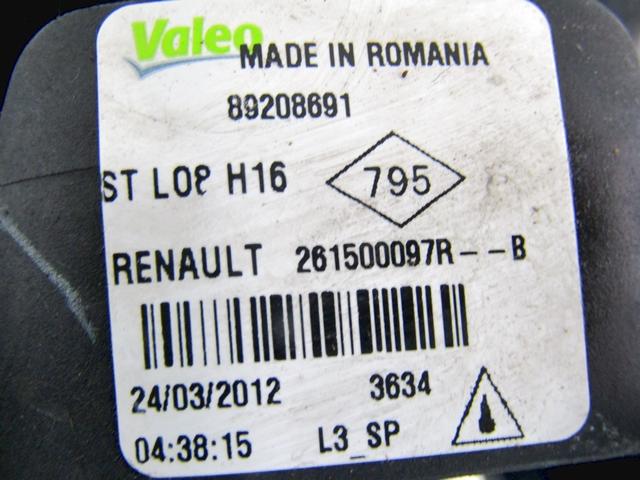 LEVA MEGLENKA OEM N. 261500097R ORIGINAL REZERVNI DEL RENAULT SCENIC XMOD / SCENIC JZ0/1 MK3 R (2012 - 2016) DIESEL LETNIK 2012