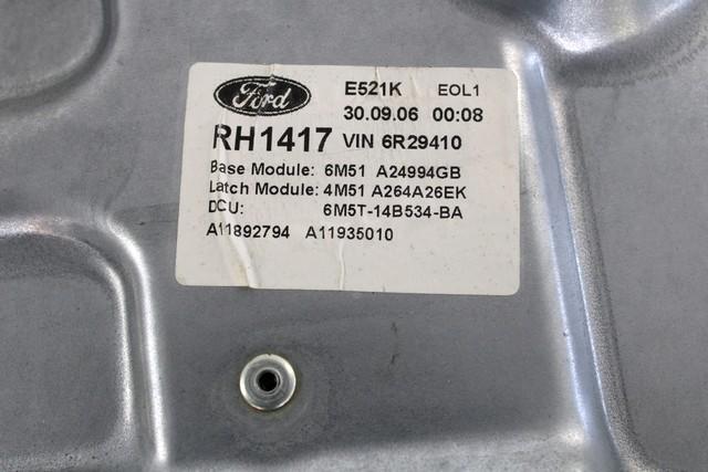 MEHANIZEM DVIGA ZADNJIH STEKEL  OEM N. 18518 SISTEMA ALZACRISTALLO PORTA POSTERIORE ELETT ORIGINAL REZERVNI DEL FORD FOCUS DA HCP DP MK2 BER/SW (2005 - 2008) DIESEL LETNIK 2006