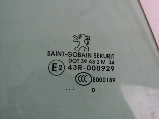 STEKLO ZADNJIH DESNIH VRAT OEM N. 9204P5 ORIGINAL REZERVNI DEL PEUGEOT 308 4A 4B 4C 4E 4H MK1 BER/SW/CC (2007 - 2013) DIESEL LETNIK 2010