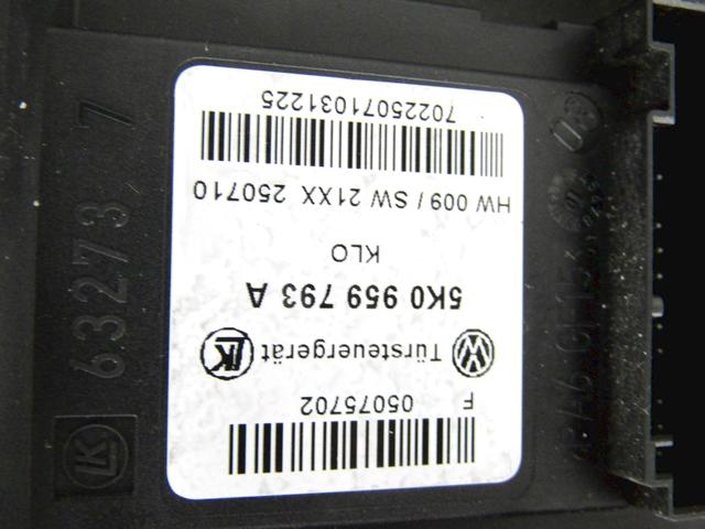 MEHANIZEM DVIGA SPREDNJIH STEKEL  OEM N. 31340 SISTEMA ALZACRISTALLO PORTA ANTERIORE ELETTR ORIGINAL REZERVNI DEL VOLKSWAGEN GOLF VI 5K1 517 AJ5 MK6 (2008-2012) DIESEL LETNIK 2011