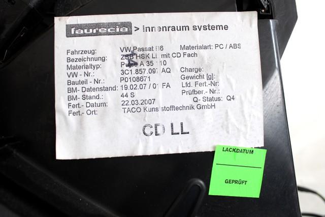 PREDAL ZA DOKUMENTE OEM N. 3C1857097AQ ORIGINAL REZERVNI DEL VOLKSWAGEN PASSAT B6 3C2 3C5 BER/SW (2005 - 09/2010)  DIESEL LETNIK 2007