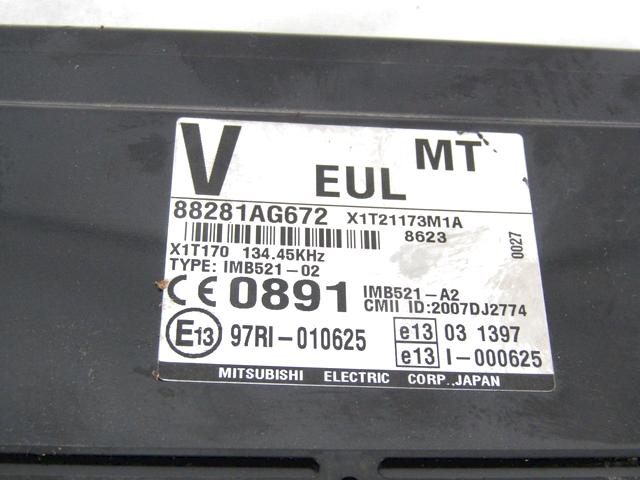 KOMPLET ODKLEPANJE IN VZIG  OEM N. 30819 KIT ACCENSIONE AVVIAMENTO ORIGINAL REZERVNI DEL SUBARU LEGACY BL BP MK4 (2003 - 2009) DIESEL LETNIK 2009