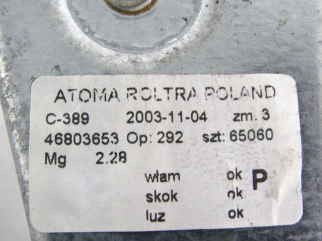 ROCNI SISTEM ZA DVIGOVANJE ZADNJEGA STEKLA  OEM N. 46803653 ORIGINAL REZERVNI DEL FIAT PANDA 169 (2003 - 08/2009) BENZINA LETNIK 2004