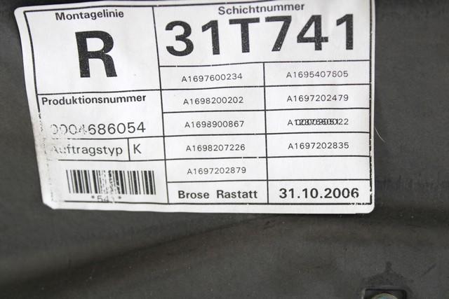 MEHANIZEM DVIGA SPREDNJIH STEKEL  OEM N. 18264 SISTEMA ALZACRISTALLO PORTA ANTERIORE ELETTR ORIGINAL REZERVNI DEL MERCEDES CLASSE A W169 5P C169 3P (2004 - 04/2008) DIESEL LETNIK 2006