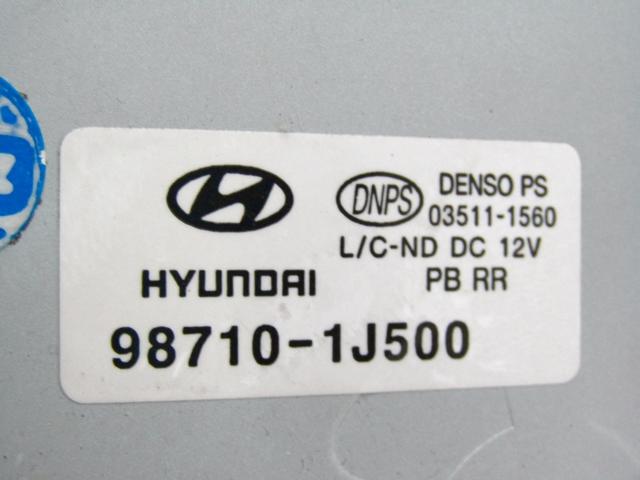 MOTORCEK ZADNJEGA BRISALCA OEM N. 98710-1J500 ORIGINAL REZERVNI DEL HYUNDAI I20 PB PBT MK1 R (2012 - 2014) BENZINA/GPL LETNIK 2013