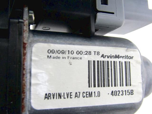 MEHANIZEM DVIGA SPREDNJIH STEKEL  OEM N. 19354 SISTEMA ALZACRISTALLO PORTA ANTERIORE ELETTR ORIGINAL REZERVNI DEL PEUGEOT 207 / 207 CC R WA WC WD WK (05/2009 - 2015) DIESEL LETNIK 2010