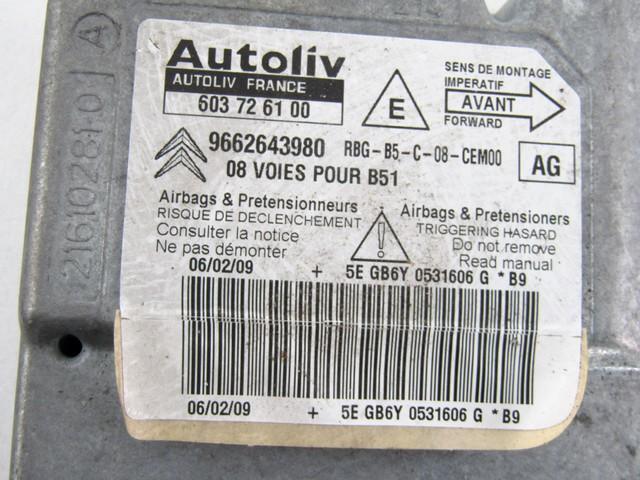 KIT AIRBAG KOMPLET OEM N. 18336 KIT AIRBAG COMPLETO ORIGINAL REZERVNI DEL CITROEN C4 MK1 / COUPE L LC (2004 - 08/2009) DIESEL LETNIK 2009