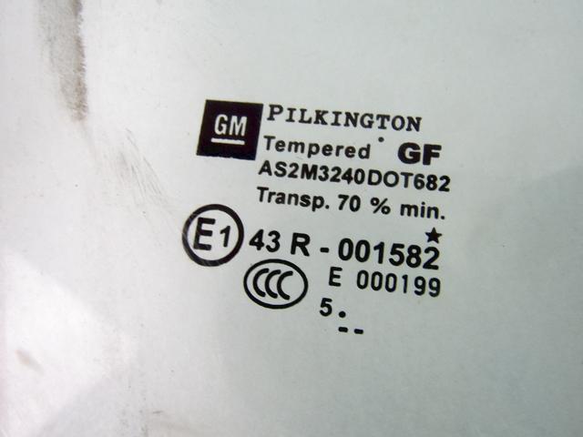 STEKLO SPREDNJIH DESNIH VRAT OEM N. 93183267 ORIGINAL REZERVNI DEL OPEL ASTRA H A04 L48,L08,L35,L67 5P/3P/SW (2004 - 2007) BENZINA LETNIK 2006