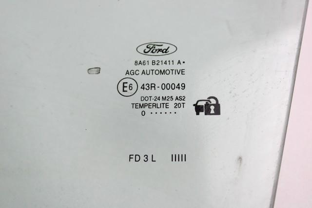 STEKLO SPREDNJIH LEVIH VRAT OEM N. 8A61-B21411-A ORIGINAL REZERVNI DEL FORD FIESTA CB1 CNN MK6 (09/2008 - 11/2012) DIESEL LETNIK 2010