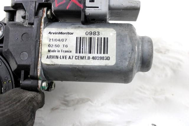 DVIZNI MEHANIZEM SPREDNIH STEKEL  OEM N. 20083 MOTORINO ALZACRISTALLO PORTA ANTERIORE ORIGINAL REZERVNI DEL FIAT SCUDO 270 MK2 (2007 - 2016) DIESEL LETNIK 2007