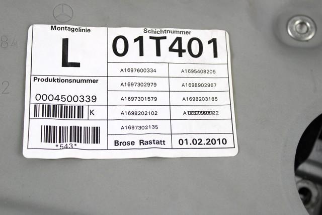 MEHANIZEM DVIGA ZADNJIH STEKEL  OEM N. 18507 SISTEMA ALZACRISTALLO PORTA POSTERIORE ELETT ORIGINAL REZERVNI DEL MERCEDES CLASSE B W245 T245 5P (2005 - 2011) DIESEL LETNIK 2010