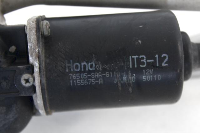 MOTORCEK PREDNJIH BRISALCEV OEM N. 76505-SAA-G110-M6 ORIGINAL REZERVNI DEL HONDA JAZZ GD GE3 GE2 MK2 (2002 - 2008) GD1 GD5 GD GE3 GE2 GE GP GG GD6 GD8 BENZINA LETNIK 2005