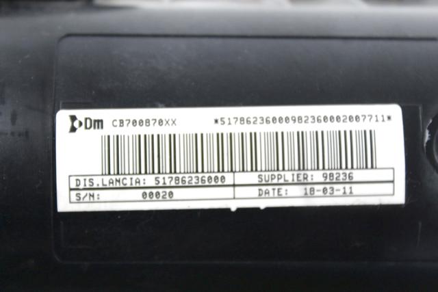 KIT AIRBAG KOMPLET OEM N. 9258 KIT AIRBAG COMPLETO ORIGINAL REZERVNI DEL LANCIA Y YPSILON 843 R (2006 - 2011) BENZINA/GPL LETNIK 2011