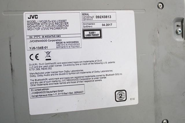 RADIO CD / OJACEVALNIK / IMETNIK HIFI OEM N. KW-V330BT ORIGINAL REZERVNI DEL AUDI A3 MK2R 8P 8PA 8P1 8P7 (2008 - 2012)DIESEL LETNIK 2010