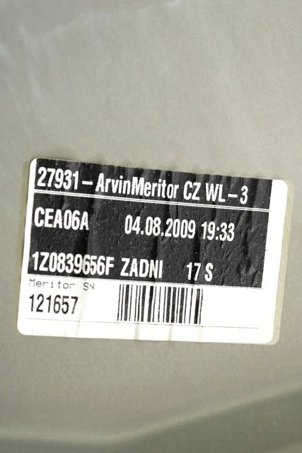 MEHANIZEM DVIGA ZADNJIH STEKEL  OEM N. 31591 SISTEMA ALZACRISTALLO PORTA POSTERIORE ELETT ORIGINAL REZERVNI DEL SKODA OCTAVIA MK2 R 1Z5 BER/SW (2008 - 2012)DIESEL LETNIK 2009