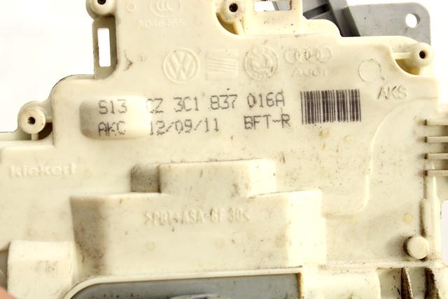 CENTRALNI ZAKLEP SPREDNJIH VRAT  OEM N. 3C1837016A ORIGINAL REZERVNI DEL VOLKSWAGEN PASSAT B7 362 365 BER/SW (10/2010 - 2015)DIESEL LETNIK 2012