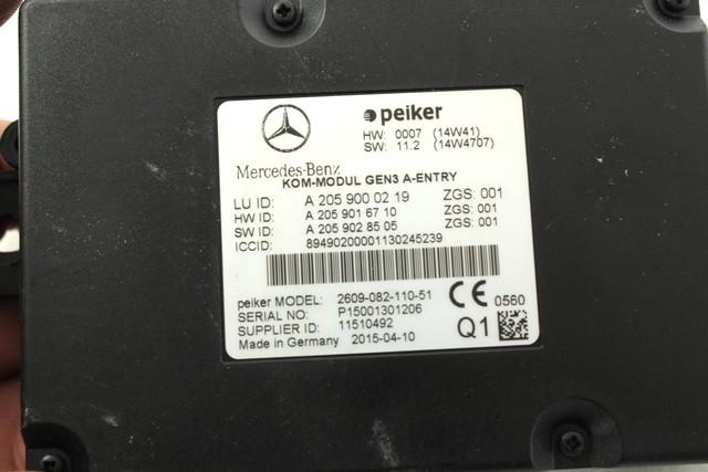 RACUNALNIK TELEFONA  OEM N. A2059000219 ORIGINAL REZERVNI DEL MERCEDES CLA C117 X117 BER/SW (2013 - 2019) DIESEL LETNIK 2016