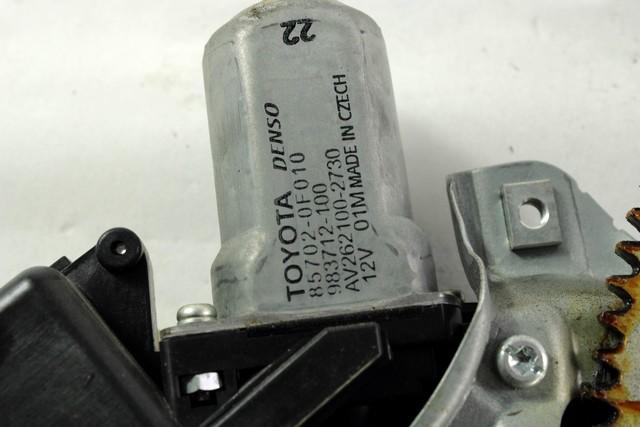 MEHANIZEM DVIGA SPREDNJIH STEKEL  OEM N. 19254 SISTEMA ALZACRISTALLO PORTA ANTERIORE ELETTR ORIGINAL REZERVNI DEL TOYOTA YARIS P9 MK2 R (2009 - 2011)BENZINA LETNIK 2010