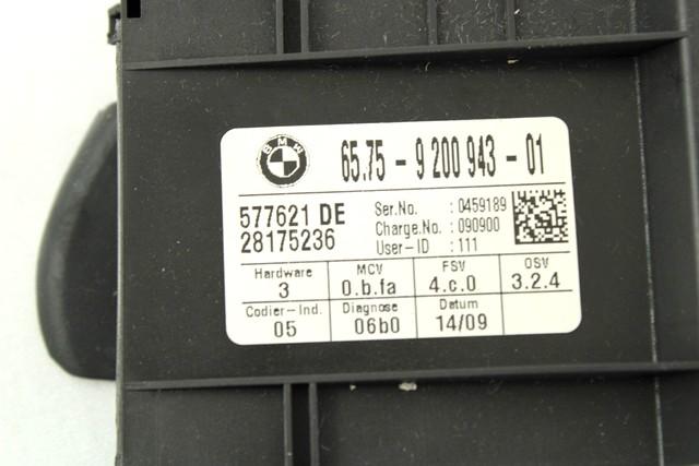 RACUNALNIK AVTOALARMA/BLOKADA MOTORJA OEM N. 65759200943 ORIGINAL REZERVNI DEL BMW SERIE 3 BER/SW/COUPE/CABRIO E90/E91/E92/E93 (2005 -2009) DIESEL LETNIK 2009