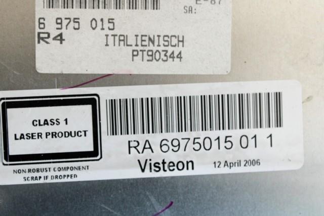 RADIO CD / OJACEVALNIK / IMETNIK HIFI OEM N. 65126975015 ORIGINAL REZERVNI DEL BMW SERIE 1 BER/COUPE/CABRIO E81/E82/E87/E88 (2003 - 2007) BENZINA LETNIK 2006