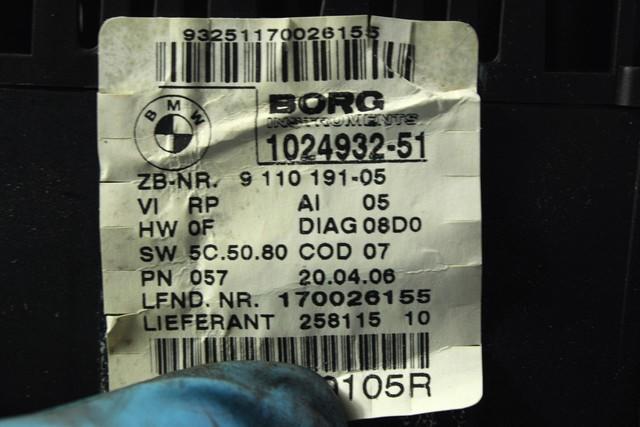 KILOMETER STEVEC OEM N. 9110191 ORIGINAL REZERVNI DEL BMW SERIE 1 BER/COUPE/CABRIO E81/E82/E87/E88 (2003 - 2007) BENZINA LETNIK 2006