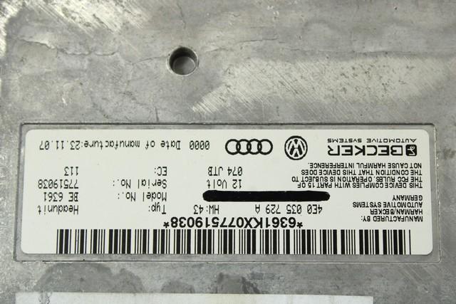 RAZNE KRMILNE ENOTE  OEM N. 4E0035729A ORIGINAL REZERVNI DEL AUDI A8 MK2 D3/4E (2002 - 2009)BENZINA LETNIK 2004