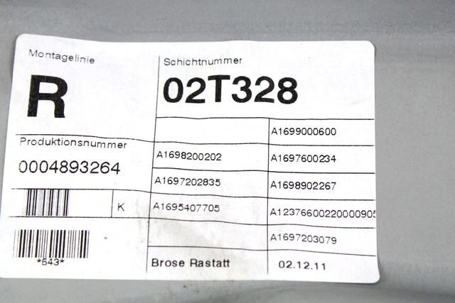 MEHANIZEM DVIGA SPREDNJIH STEKEL  OEM N. 18263 SISTEMA ALZACRISTALLO PORTA ANTERIORE ELETTR ORIGINAL REZERVNI DEL MERCEDES CLASSE A W169 5P C169 3P R (05/2008 - 2012) DIESEL LETNIK 2012