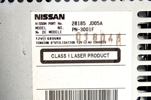 RADIO CD / OJACEVALNIK / IMETNIK HIFI OEM N. 258185JD05A ORIGINAL REZERVNI DEL NISSAN QASHQAI J10C (2006 - 2010) DIESEL LETNIK 2009