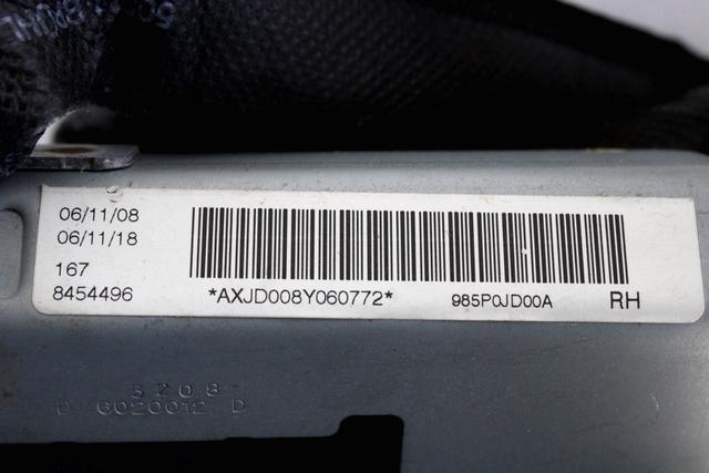 ZRACNA BLAZINA GLAVA DESNA OEM N. 985P0JD00A ORIGINAL REZERVNI DEL NISSAN QASHQAI J10C (2006 - 2010) DIESEL LETNIK 2009