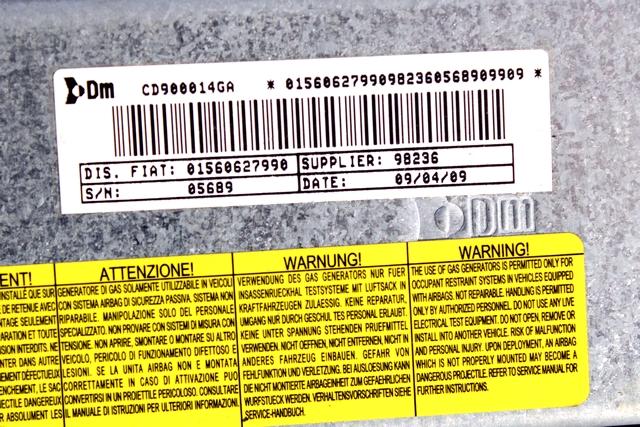 KIT AIRBAG KOMPLET OEM N. 19449 KIT AIRBAG COMPLETO ORIGINAL REZERVNI DEL ALFA ROMEO 159 939 BER/SW (2005 - 2013) DIESEL LETNIK 2009