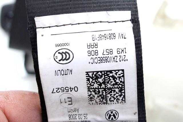 VARNOSTNI PAS OEM N. 1K9857806RAA ORIGINAL REZERVNI DEL VOLKSWAGEN GOLF V 1K1 1K5 MK5 BER/SW (02/2004-11/2008) DIESEL LETNIK 2008