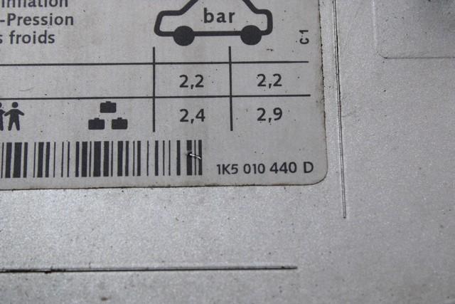 LOPUTA GORIVA OEM N. 1K9809857BGRU ORIGINAL REZERVNI DEL VOLKSWAGEN GOLF V 1K1 1K5 MK5 BER/SW (02/2004-11/2008) DIESEL LETNIK 2008