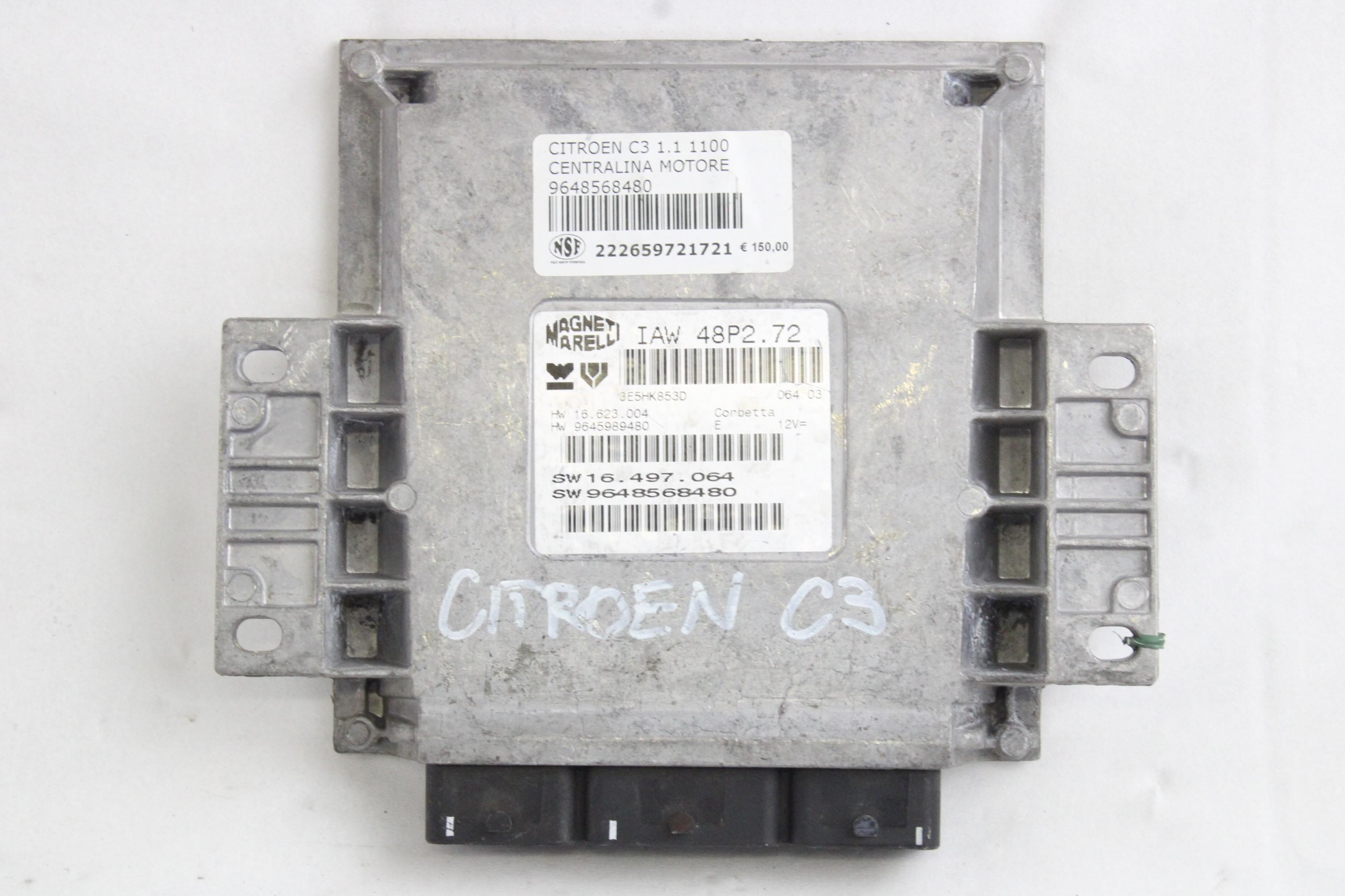 OSNOVNA KRMILNA ENOTA DDE / MODUL ZA VBRIZGAVANJE OEM N. 9648568480 ORIGINAL REZERVNI DEL CITROEN C3 / PLURIEL MK1 (2002 - 09/2005) BENZINA LETNIK 2004