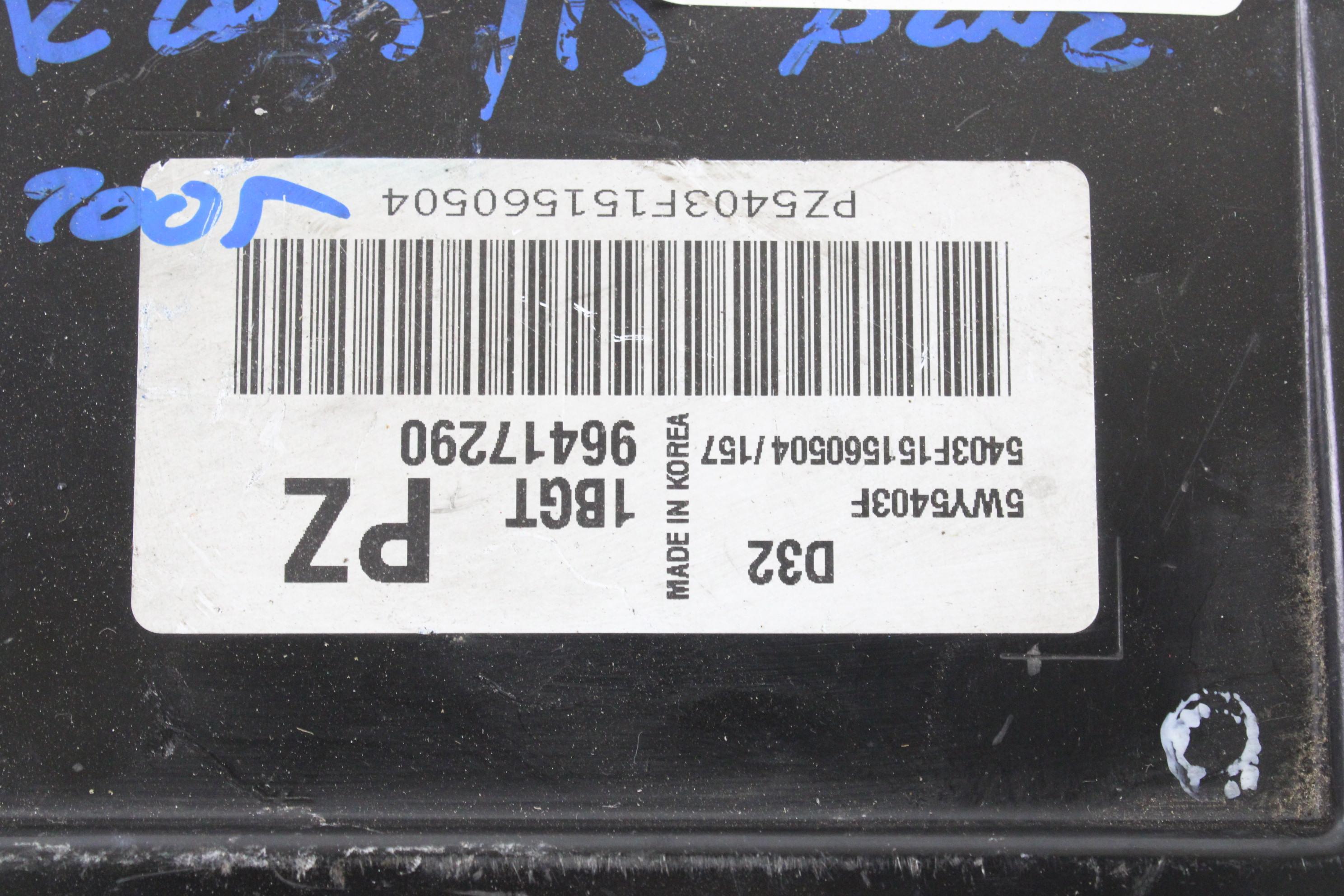 OSNOVNA KRMILNA ENOTA DDE / MODUL ZA VBRIZGAVANJE OEM N. 96417290 ORIGINAL REZERVNI DEL CHEVROLET MATIZ M200 (2005 - 2010) BENZINA LETNIK 2008