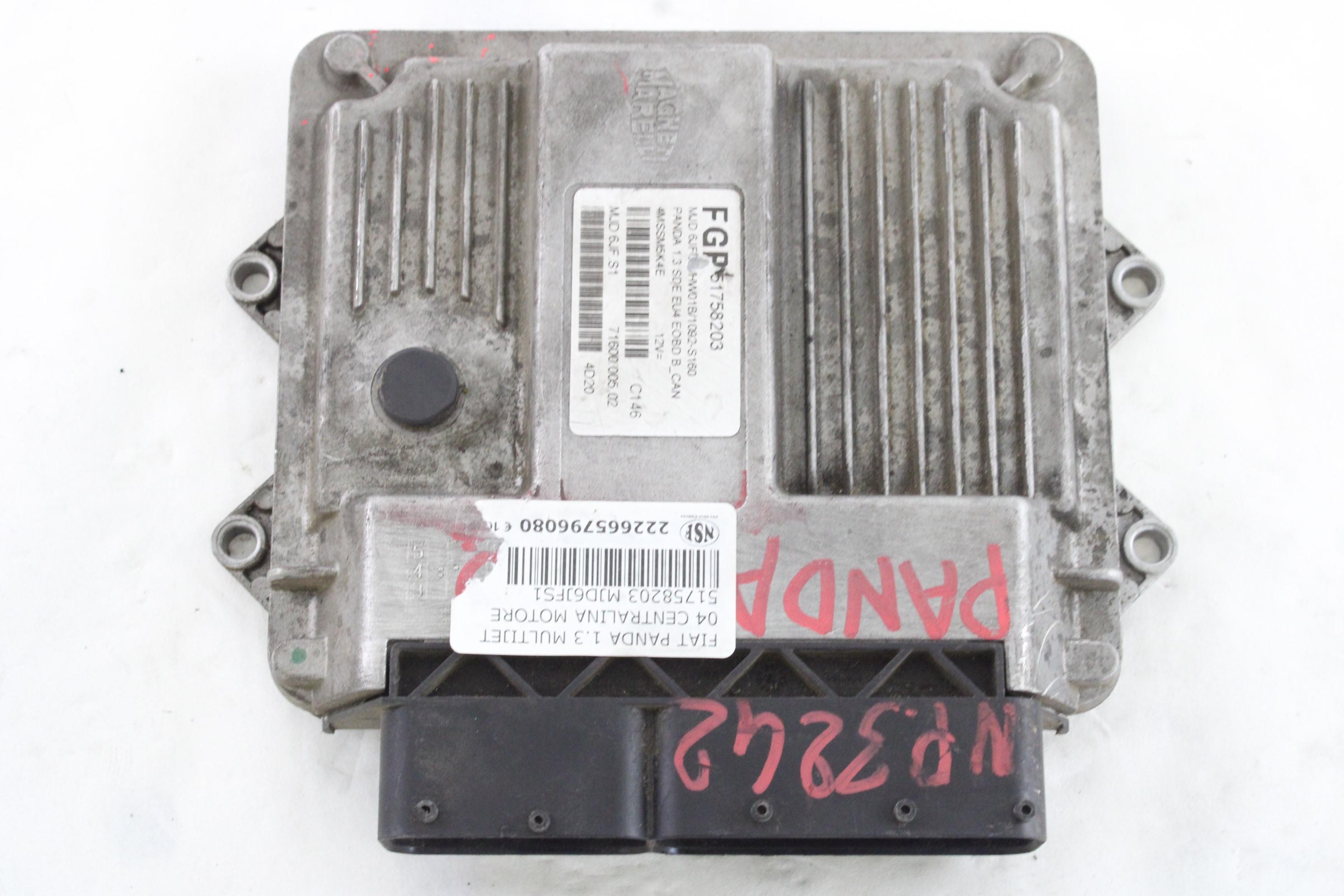 OSNOVNA KRMILNA ENOTA DDE / MODUL ZA VBRIZGAVANJE OEM N. 51758203 ORIGINAL REZERVNI DEL FIAT PANDA 169 (2003 - 08/2009) DIESEL LETNIK 2008