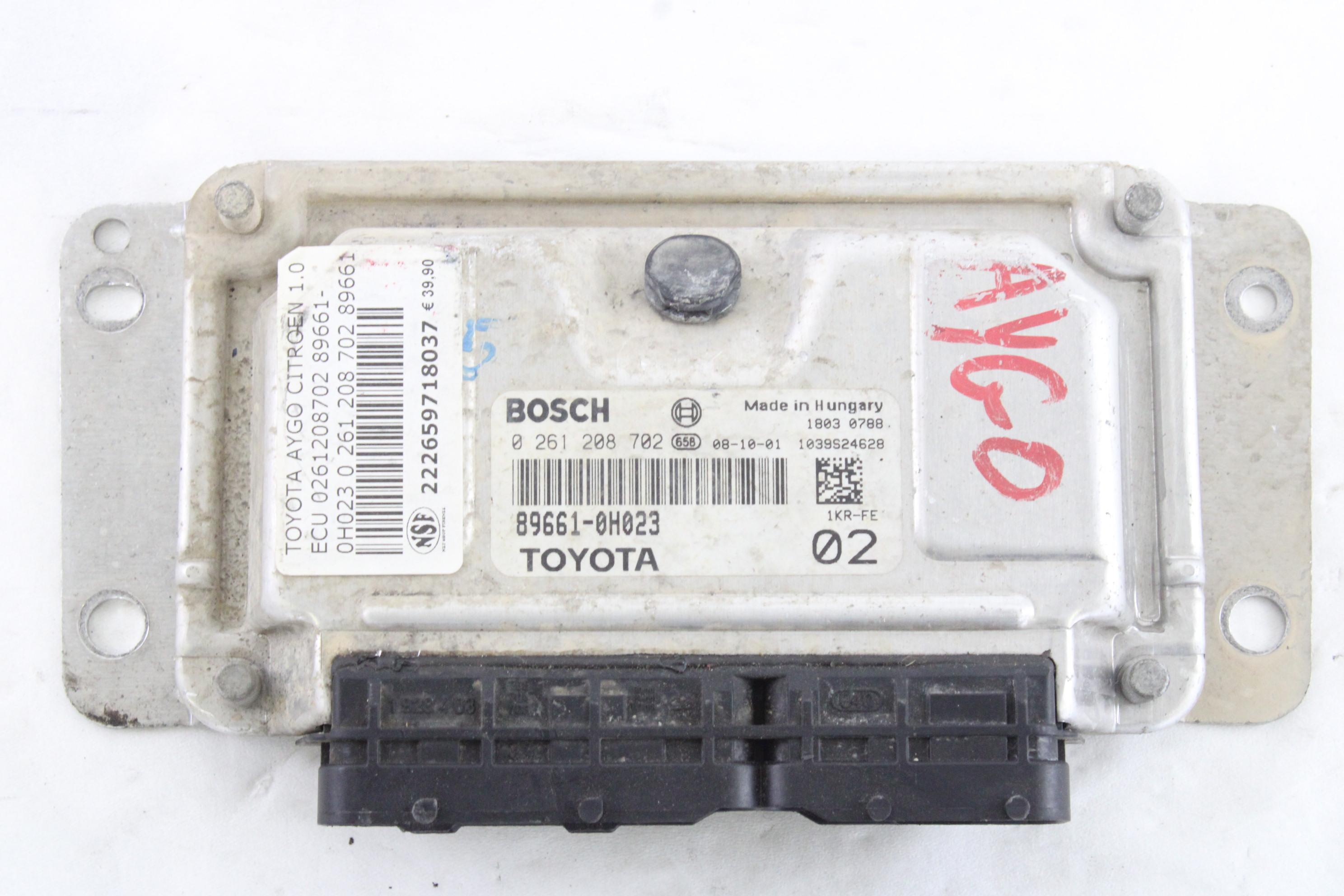 OSNOVNA KRMILNA ENOTA DDE / MODUL ZA VBRIZGAVANJE OEM N. 896610H023 ORIGINAL REZERVNI DEL TOYOTA AYGO B1 (2005 - 2009) BENZINA LETNIK 2008