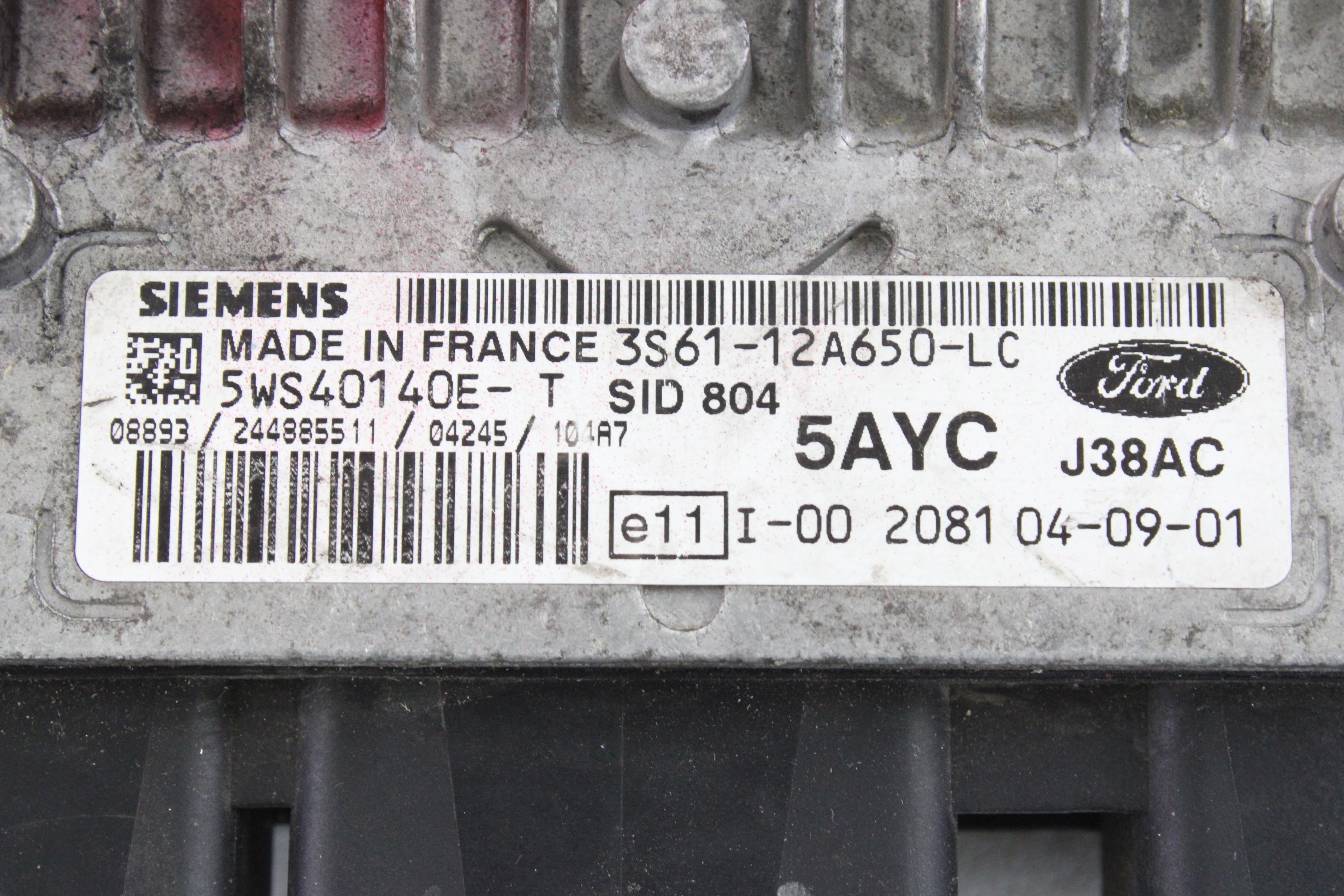 OSNOVNA KRMILNA ENOTA DDE / MODUL ZA VBRIZGAVANJE OEM N. 3S6112A650LC ORIGINAL REZERVNI DEL FORD FUSION JU (2002 - 02/2006) DIESEL LETNIK 2004