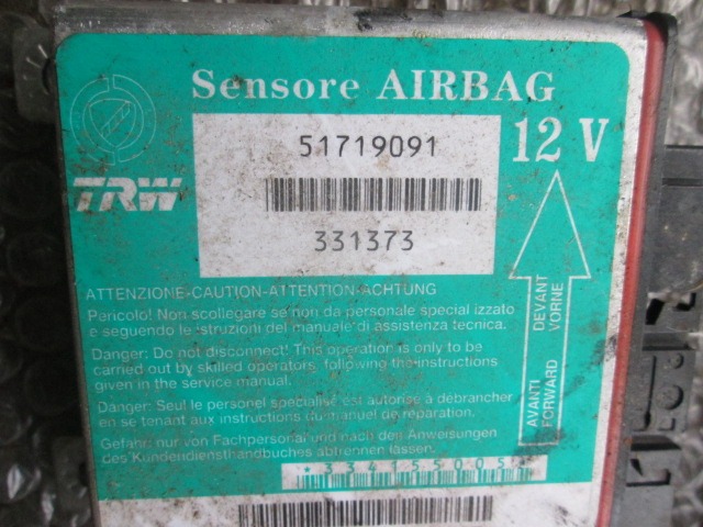 KIT AIRBAG KOMPLET OEM N. KIT AIRBAG COMPLETO 1253 ORIGINAL REZERVNI DEL FIAT PUNTO 188 188AX MK2 (1999 - 2003) DIESEL LETNIK 2003