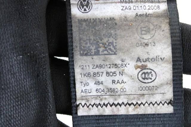 VARNOSTNI PAS OEM N. 1K6857805N ORIGINAL REZERVNI DEL VOLKSWAGEN GOLF VI 5K1 517 AJ5 MK6 (2008-2012) DIESEL LETNIK 2008