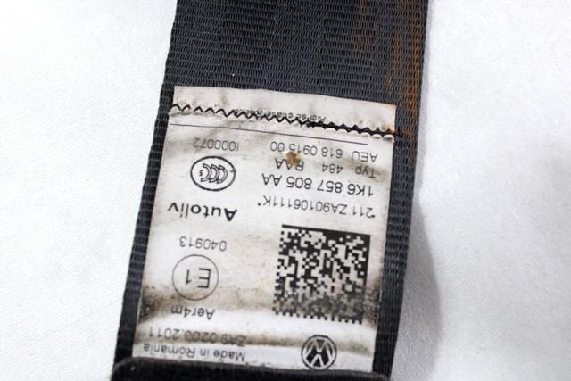 VARNOSTNI PAS OEM N. 1K6857805AARAA ORIGINAL REZERVNI DEL VOLKSWAGEN GOLF VI 5K1 517 AJ5 MK6 (2008-2012) BENZINA LETNIK 2011